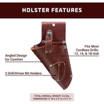 Occidental Leather 5066LH Left Handed Cordless Drill Holster - 3