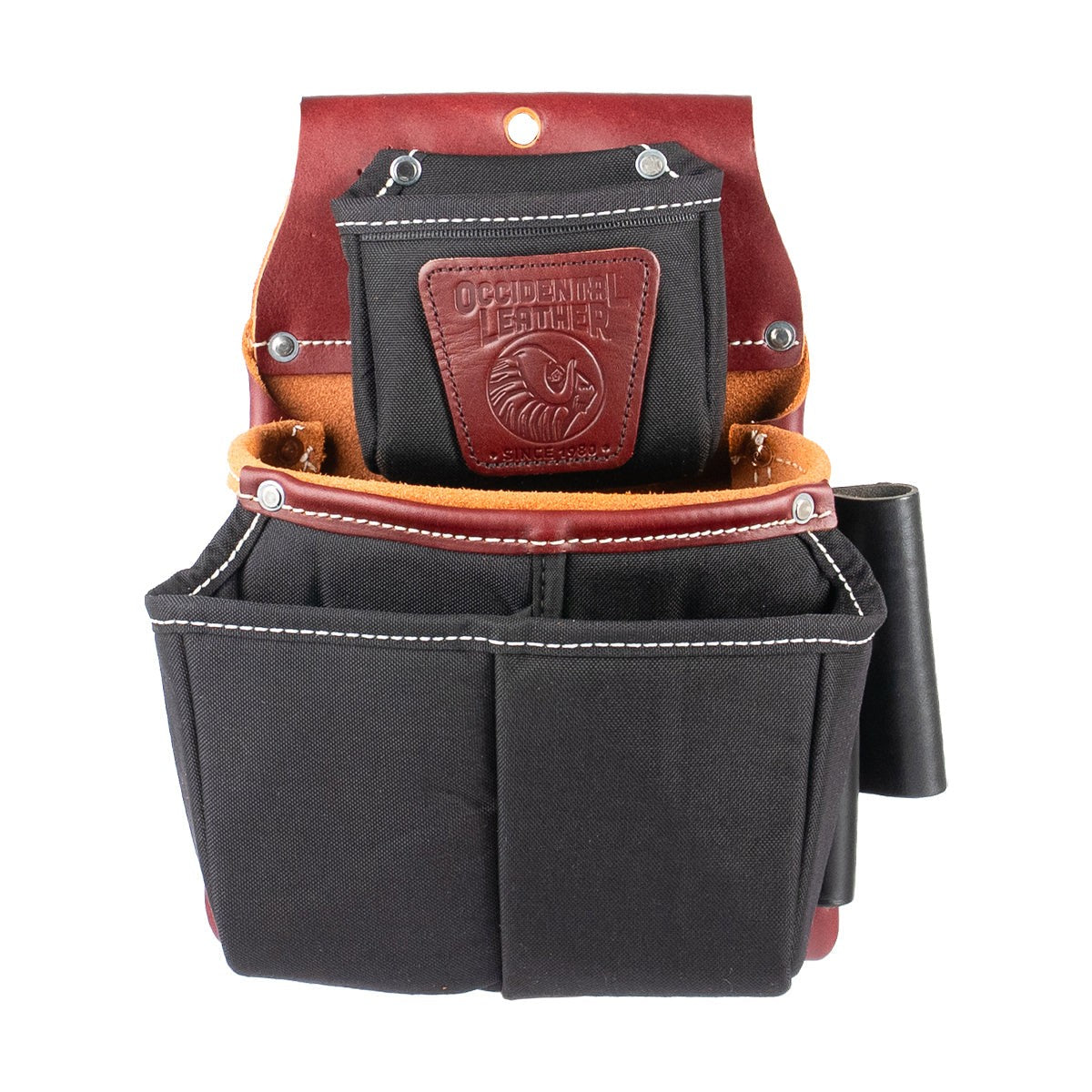 Occidental Leather 5564 Belt-Worn Fastener Bag with Divided Nylon Double Bag