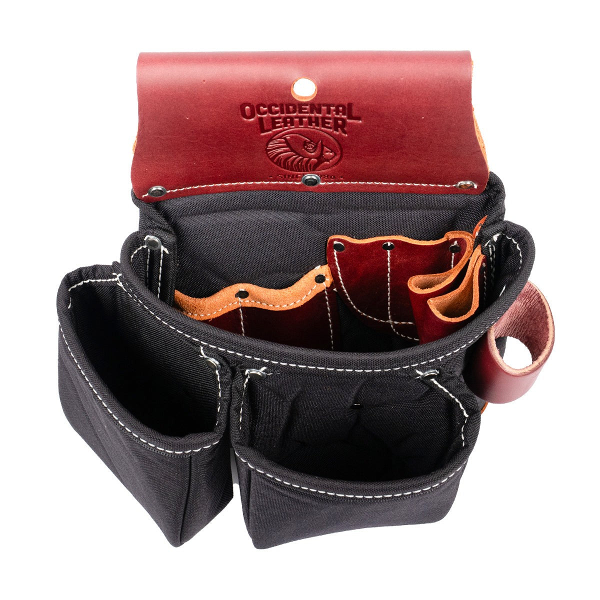 Occidental Leather B8017DB Black OxyLights 3 Pouch Tool Bag - 8
