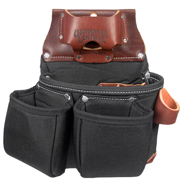 Occidental Leather B8018DB Black OxyLights 3 Pouch Tool Bag with Tape Measure Pouch - 2