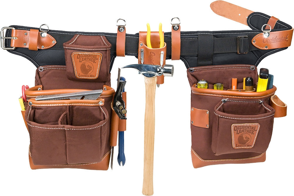 Occidental Leather Adjust-to-Fit FatLip Nylon Tool Belt Set - Cafe 9855